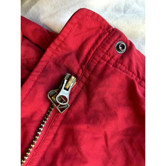 Red Vintage 90s Nike Long Coat Parka Big Logo Men's Large - Picture 9 of 10